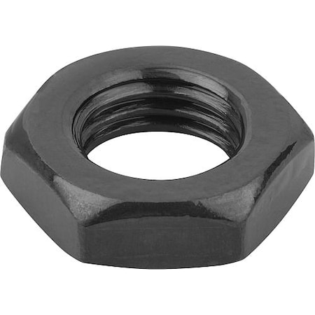Kipp Hex Nut, M16-1.50, Steel, Class 4, Black oxide, 8 mm Ht K0700.2163